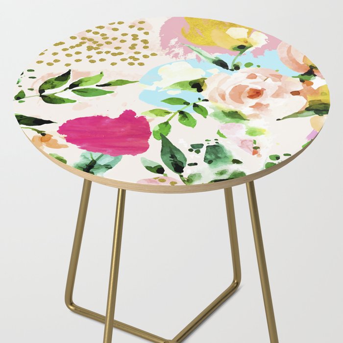 Floral Blush #society6 #decor #buyart Side Table Gallery Image 2