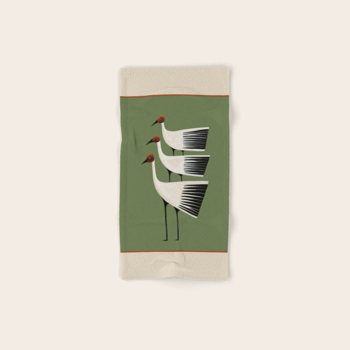 Striped Bird Trio Bath Towel Gallery Image 1