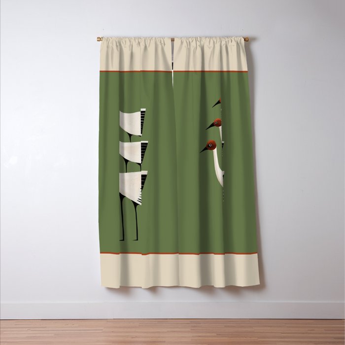 Striped Bird Trio Window Curtain Gallery Image 3