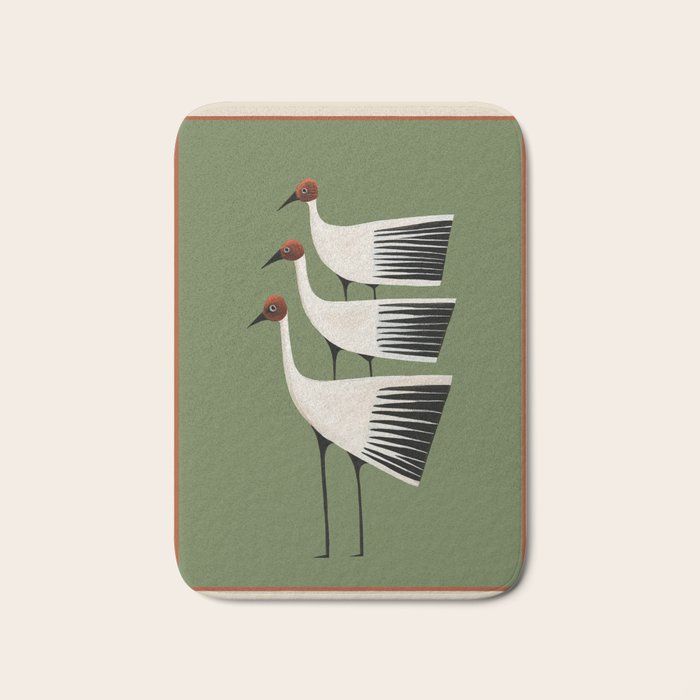 Striped Bird Trio Bath Mat Gallery Image 1