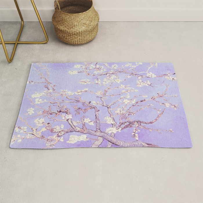 Vincent Van Gogh Almond Blossoms  Lavender Rug Gallery Image 1