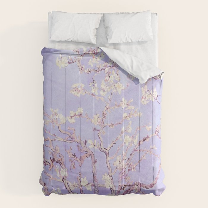 Vincent Van Gogh Almond Blossoms  Lavender Comforter Gallery Image 6