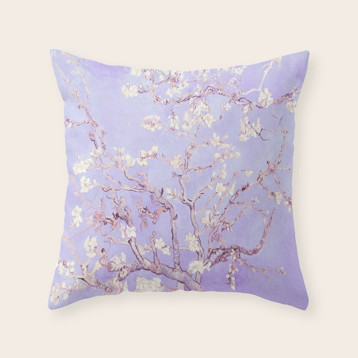 Vincent Van Gogh Almond Blossoms  Lavender Throw Pillow Gallery Image 6