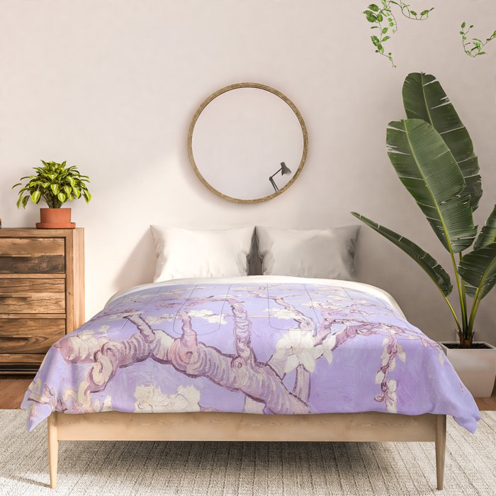 Vincent Van Gogh Almond Blossoms  Lavender Comforter Gallery Image 3