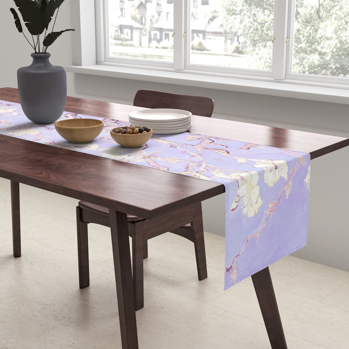 Vincent Van Gogh Almond Blossoms  Lavender Table Runner Gallery Image 2