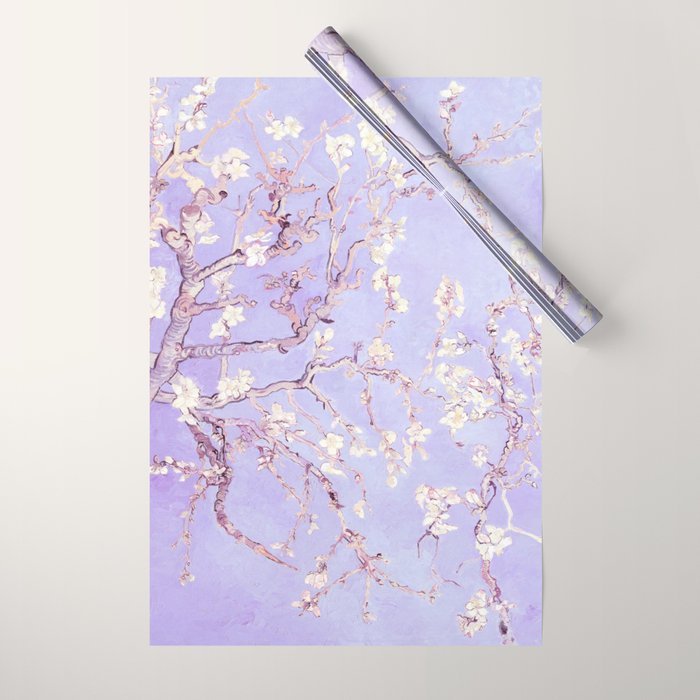 Vincent Van Gogh Almond Blossoms  Lavender Wrapping Paper Gallery Image 1