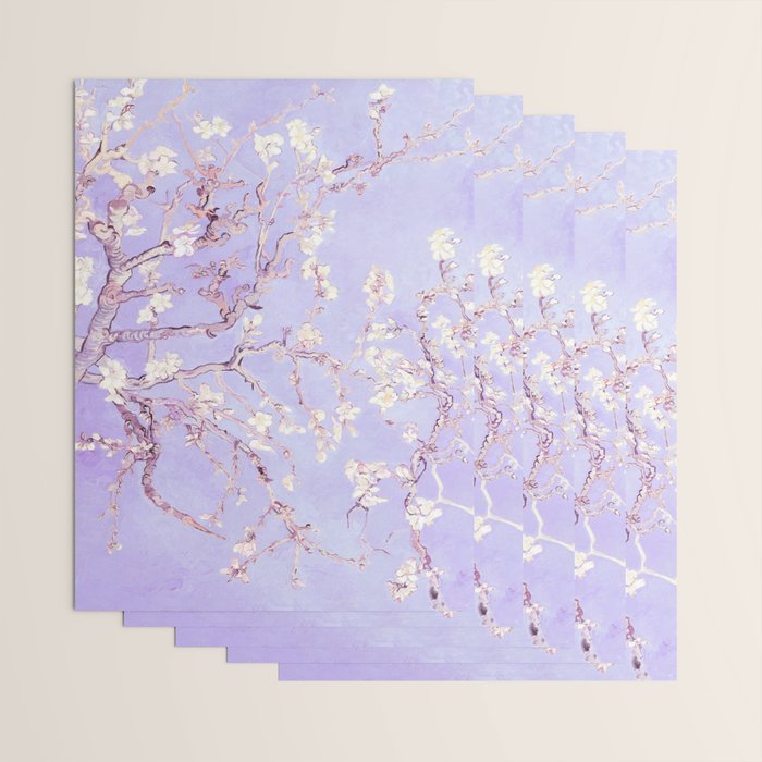 Vincent Van Gogh Almond Blossoms  Lavender Wrapping Paper Gallery Image 3
