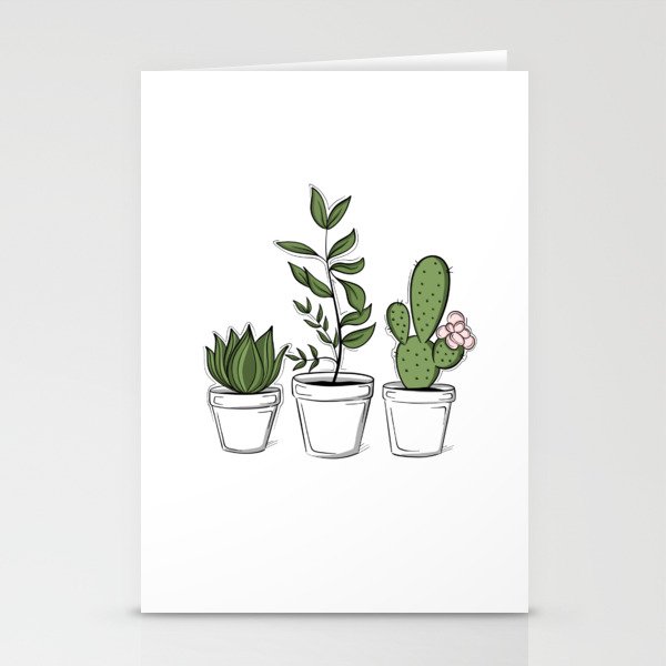 Three Little Succulents Stationery Card Gallery Image 1