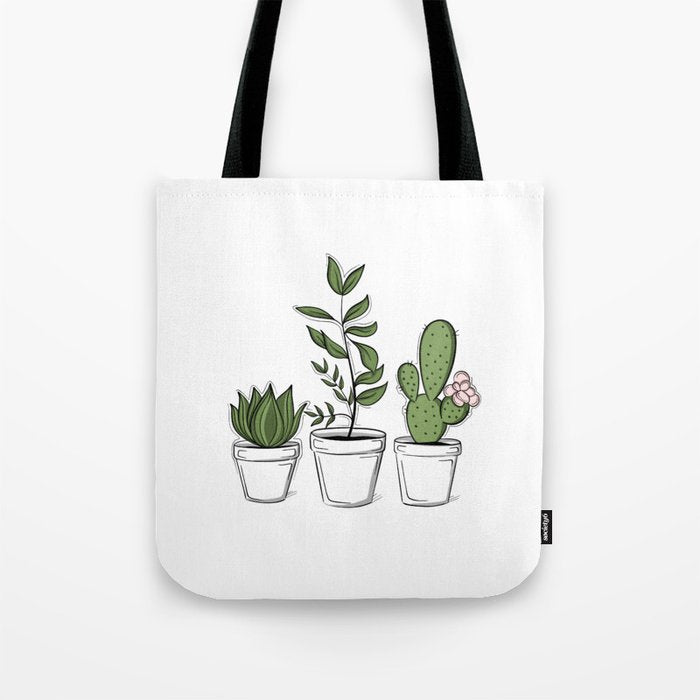 Three Little Succulents Tote Bag Gallery Image 1