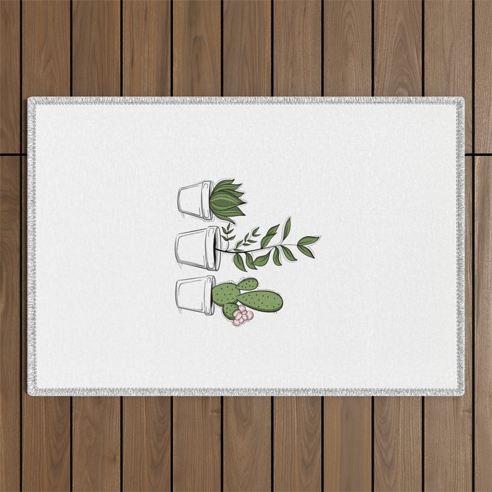 Three Little Succulents Outdoor Rug Gallery Image 1