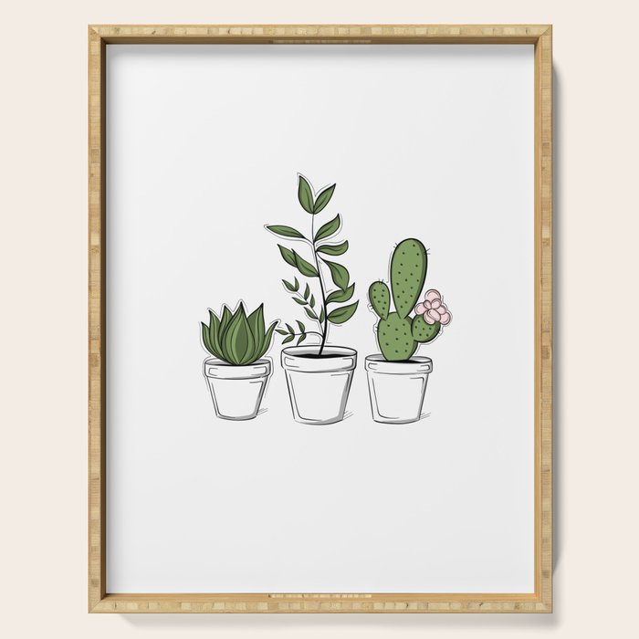 Three Little Succulents Serving Tray Gallery Image 1