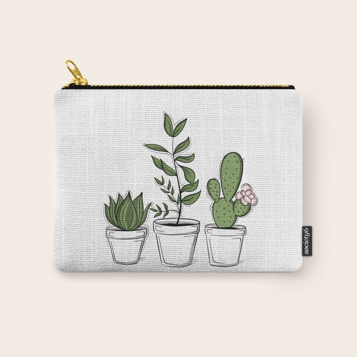 Three Little Succulents Carry All Pouch Gallery Image 1