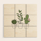 Three Little Succulents Wood Wall Art Gallery Image 1