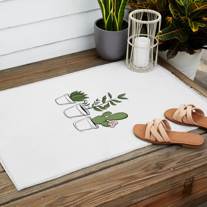Three Little Succulents Outdoor Rug Gallery Image 2