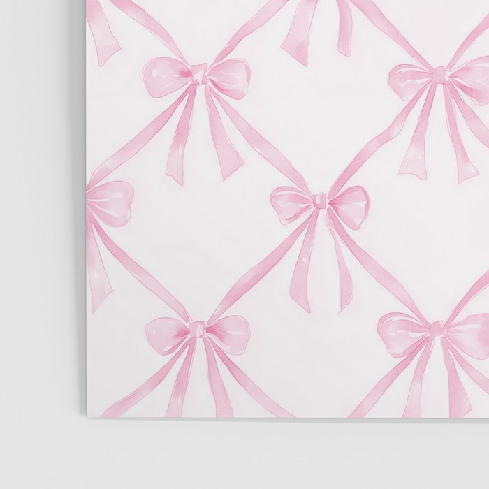 Pastel Pink Bows Coquette Aesthetic Vintage Romantic Feminine Preppy Bedroom Poster Gallery Image 3
