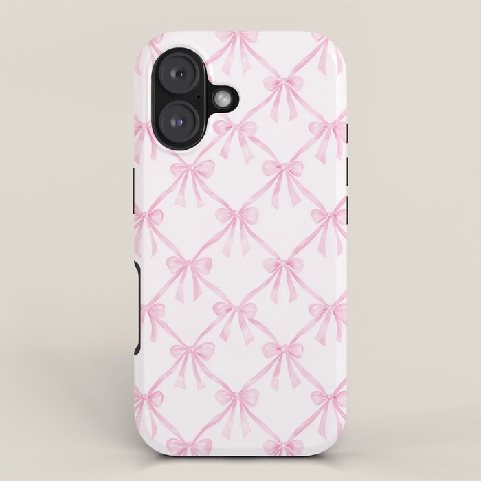 Pastel Pink Bows Coquette Aesthetic Vintage Romantic Feminine Preppy Bedroom iPhone Case Gallery Image 1