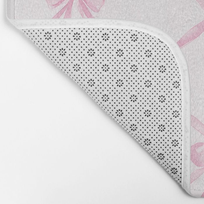 Pastel Pink Bows Coquette Aesthetic Vintage Romantic Feminine Preppy Bedroom Bath Mat Gallery Image 2