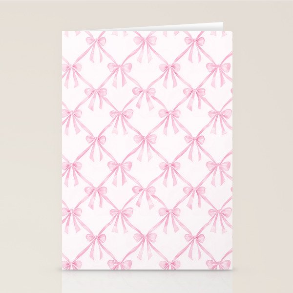 Pastel Pink Bows Coquette Aesthetic Vintage Romantic Feminine Preppy Bedroom Stationery Card Gallery Image 2