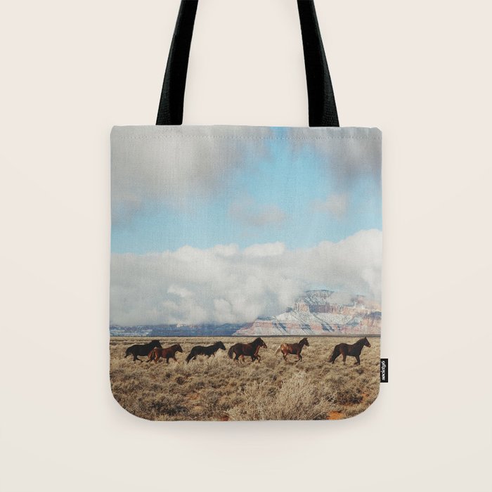 Running Reservation Horses Tote Bag Gallery Image 1