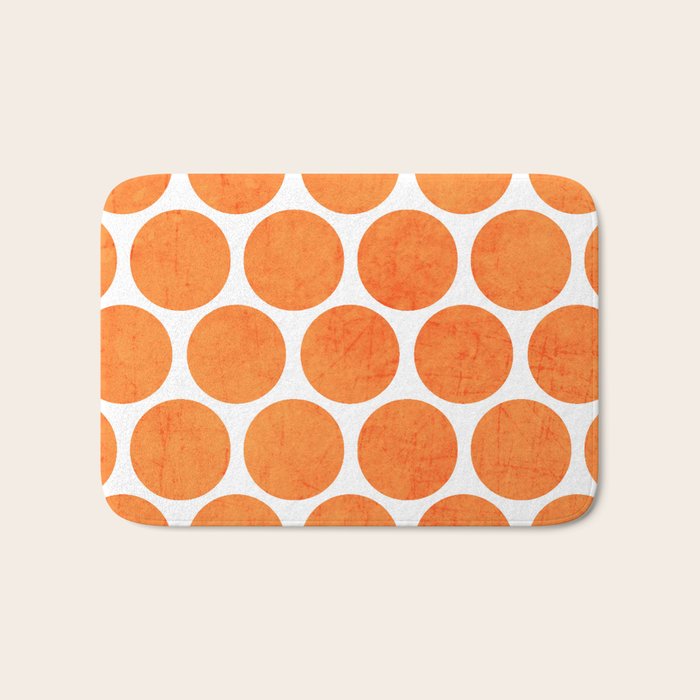 orange polka dots Bath Mat Gallery Image 1