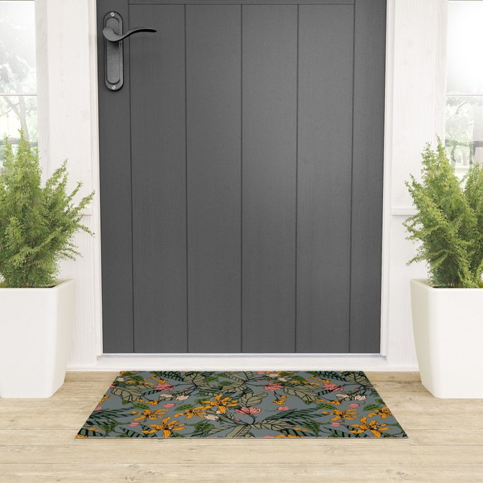 blooming flower botanical Welcome Mat Gallery Image 3
