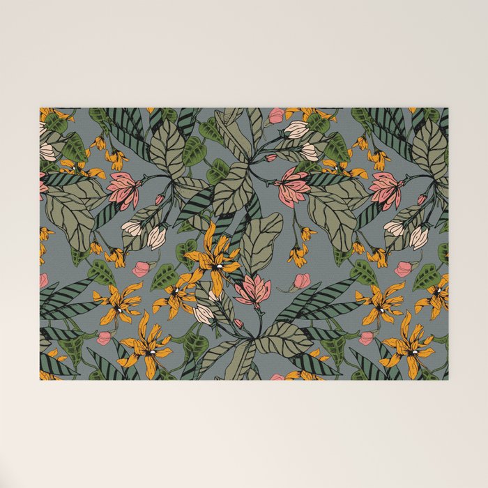 blooming flower botanical Welcome Mat Gallery Image 1