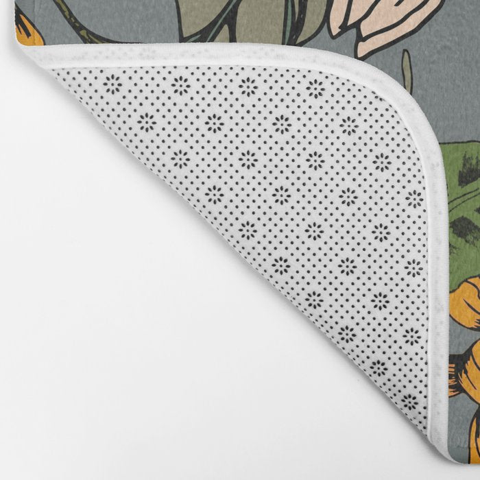 blooming flower botanical Bath Mat Gallery Image 2