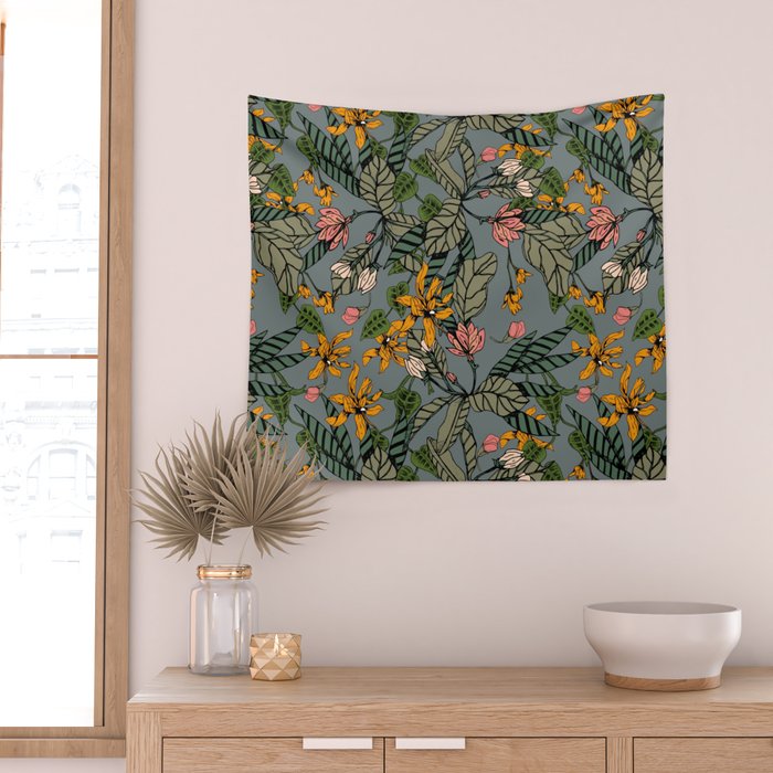blooming flower botanical Wall Tapestry Gallery Image 2