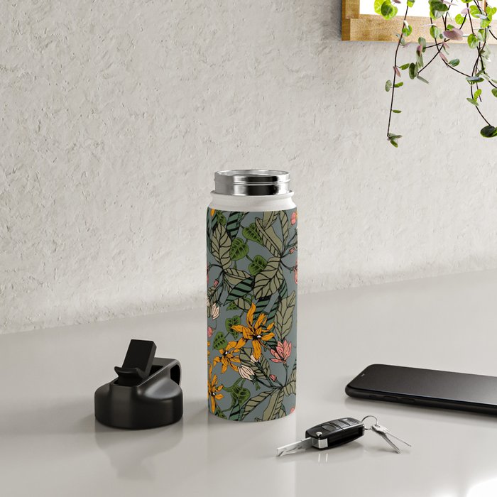blooming flower botanical Water Bottle Gallery Image 5