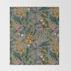 blooming flower botanical Throw Blanket Gallery Image 2