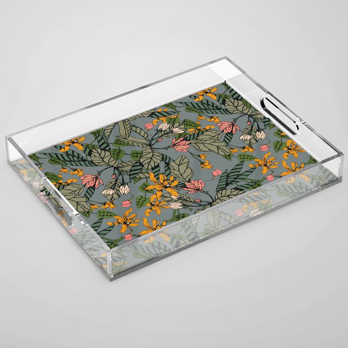 blooming flower botanical Acrylic Tray Gallery Image 1