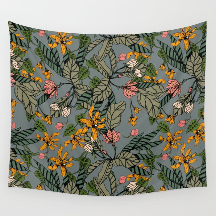 blooming flower botanical Wall Tapestry Gallery Image 4