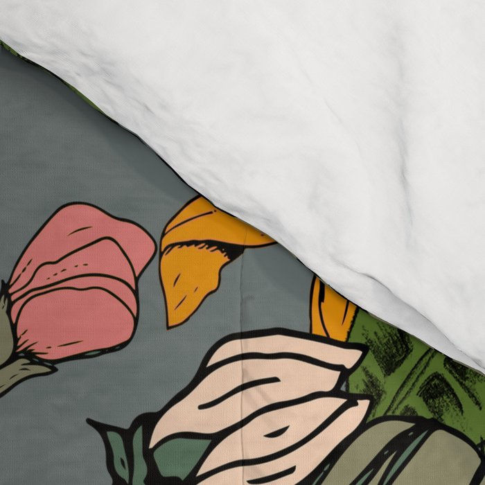 blooming flower botanical Comforter Gallery Image 4