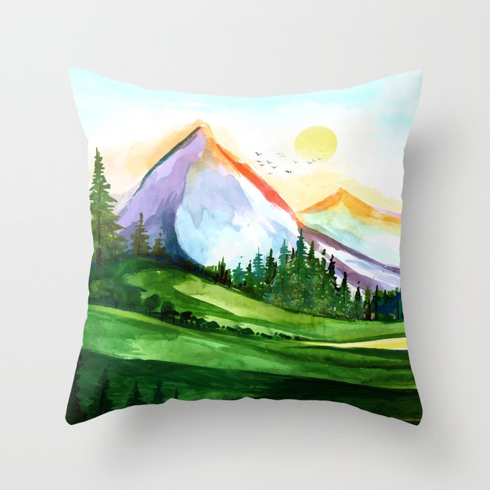 Colorful Landscape 4 Throw Pillow Gallery Image 6