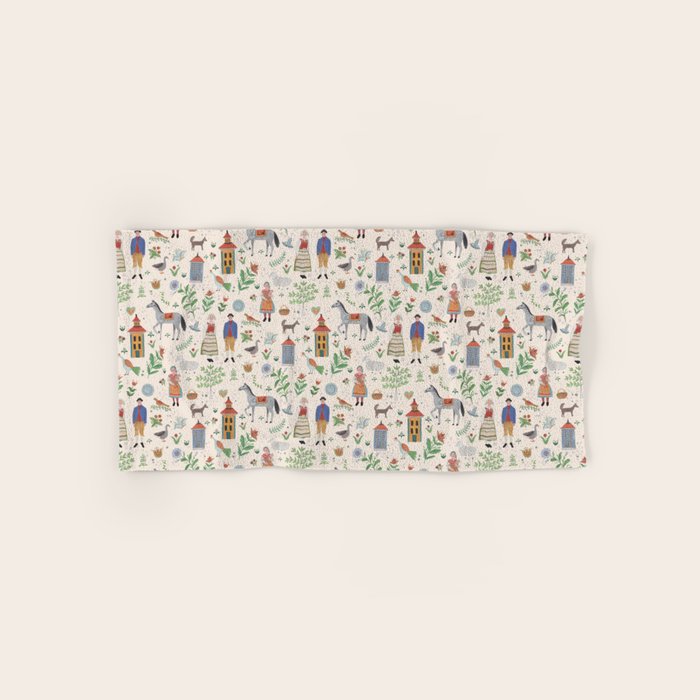 Swedish Folk Art Bath Towel Gallery Image 1