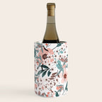 Spring Wildflowers, Floral Prints, Soft Pink and Teal Wine Chiller Gallery Image 3