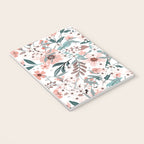 Spring Wildflowers, Floral Prints, Soft Pink and Teal Notebook Gallery Image 3