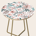 Spring Wildflowers, Floral Prints, Soft Pink and Teal Side Table Gallery Image 2