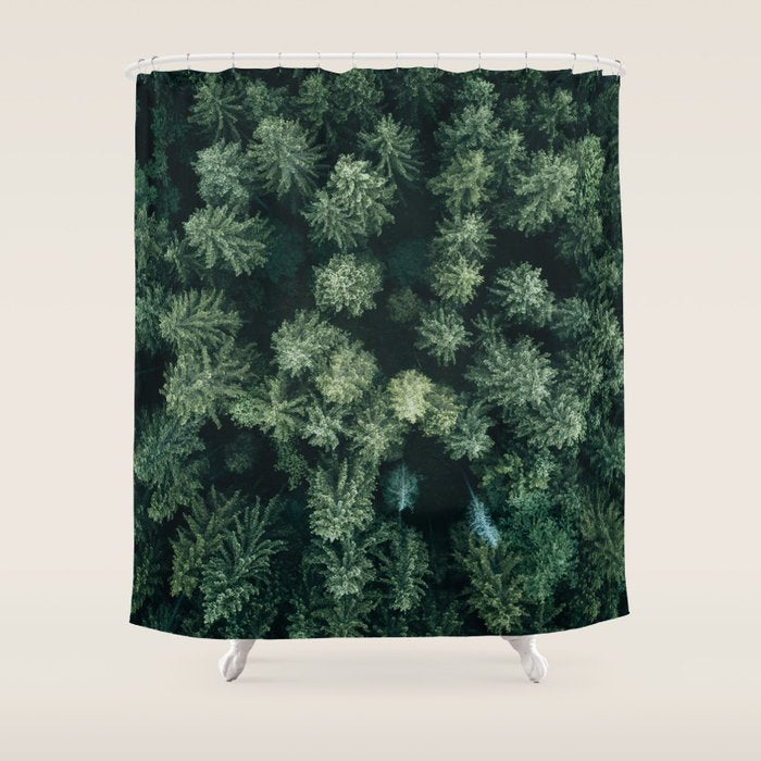 Forest from above - Landscape Photography Shower Curtain Gallery Image 1