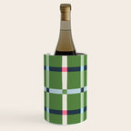 Windowpane Plaid Blue Pink on Green Wine Chiller Gallery Image 2