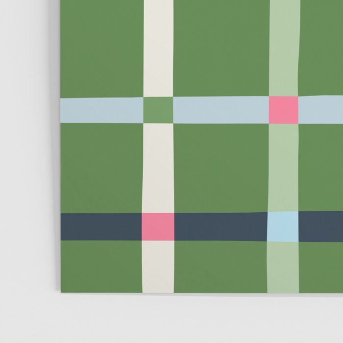 Windowpane Plaid Blue Pink on Green Poster Gallery Image 3