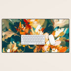 Abstract Floral Splashes Desk Mat Gallery Image 1