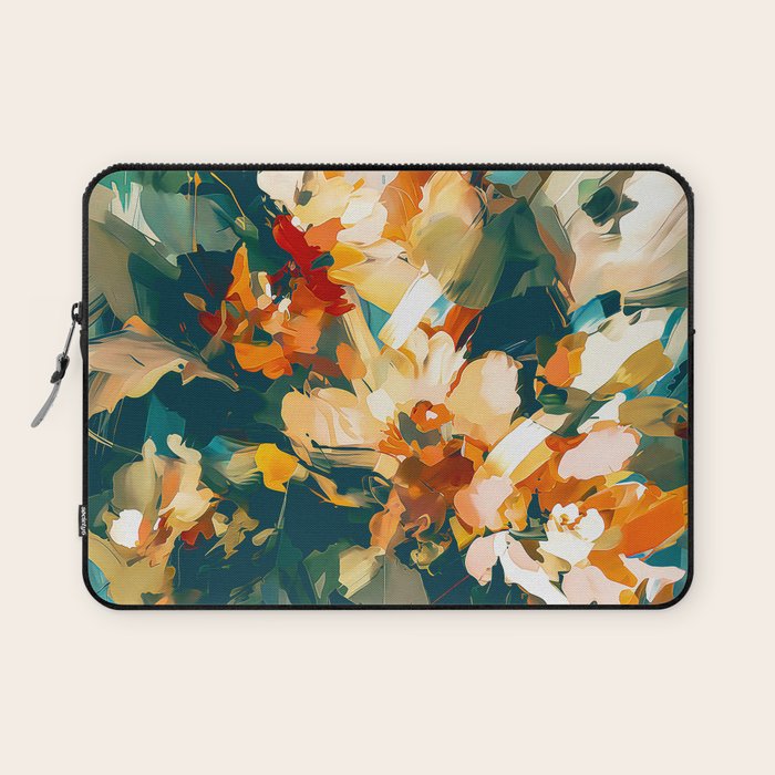 Abstract Floral Splashes Laptop Sleeve Gallery Image 1
