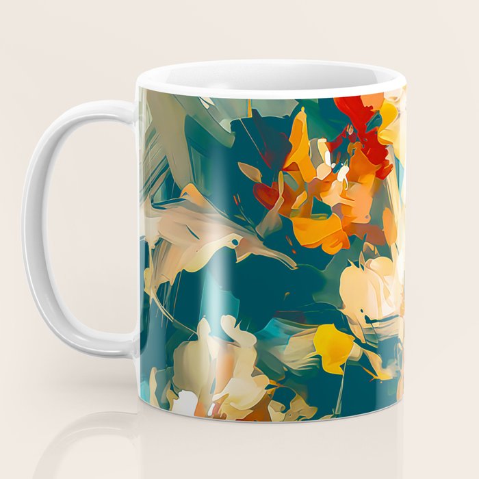 Abstract Floral Splashes Coffee Mug Gallery Image 3