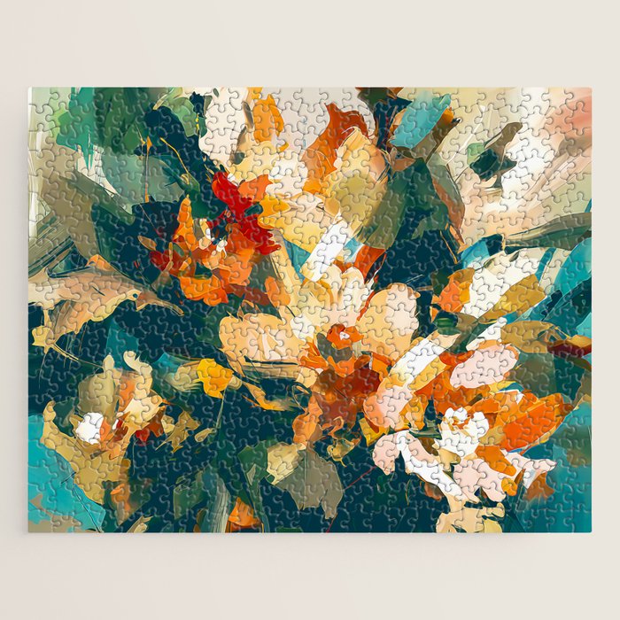 Abstract Floral Splashes Jigsaw Puzzle Gallery Image 1
