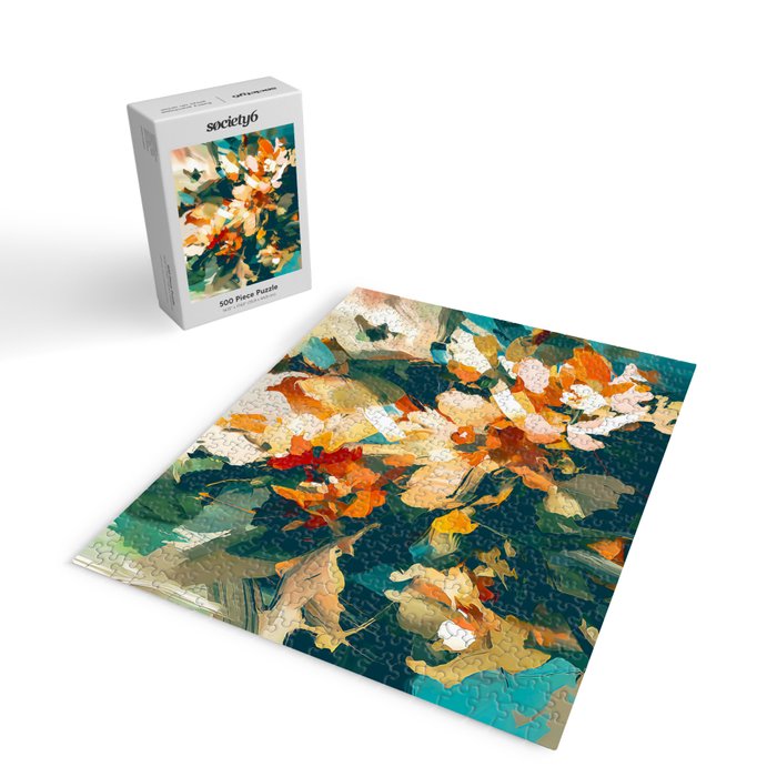 Abstract Floral Splashes Jigsaw Puzzle Gallery Image 2