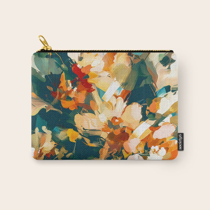 Abstract Floral Splashes Carry All Pouch Gallery Image 1