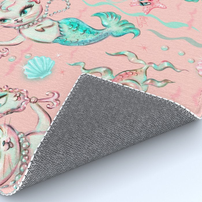 Merkittens with Pearls on blush Rug Gallery Image 4