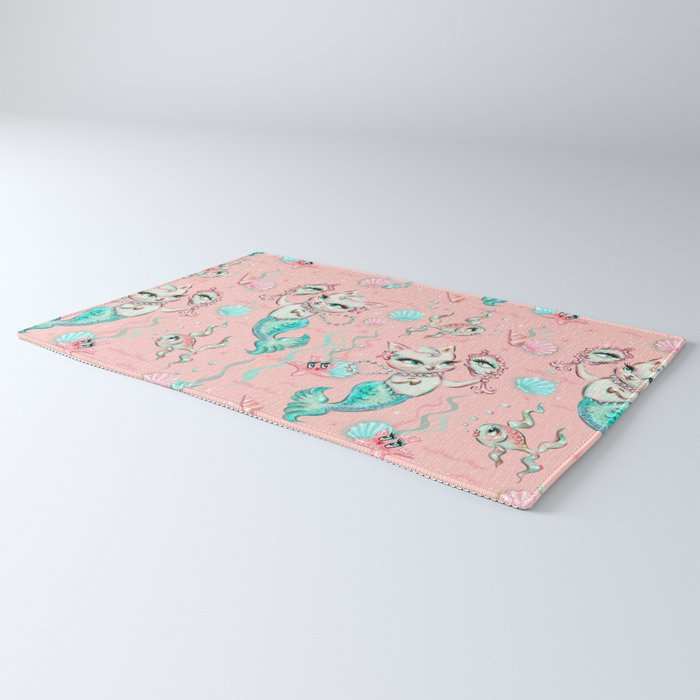 Merkittens with Pearls on blush Rug Gallery Image 3