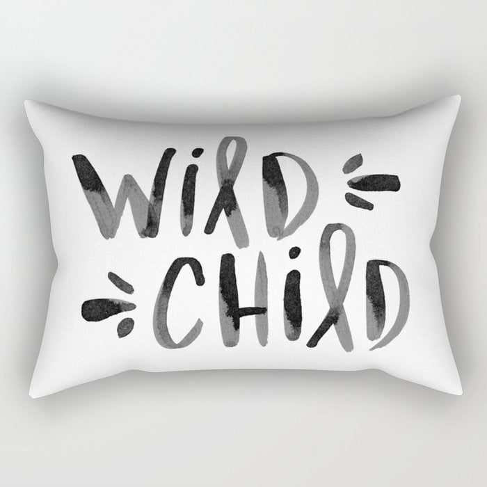 Wild Child - Black Rectangular Pillow Gallery Image 2